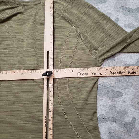 Athleta Top Womens Medium Green 1/4 Zip Long Sleeve - Picture 10 of 11